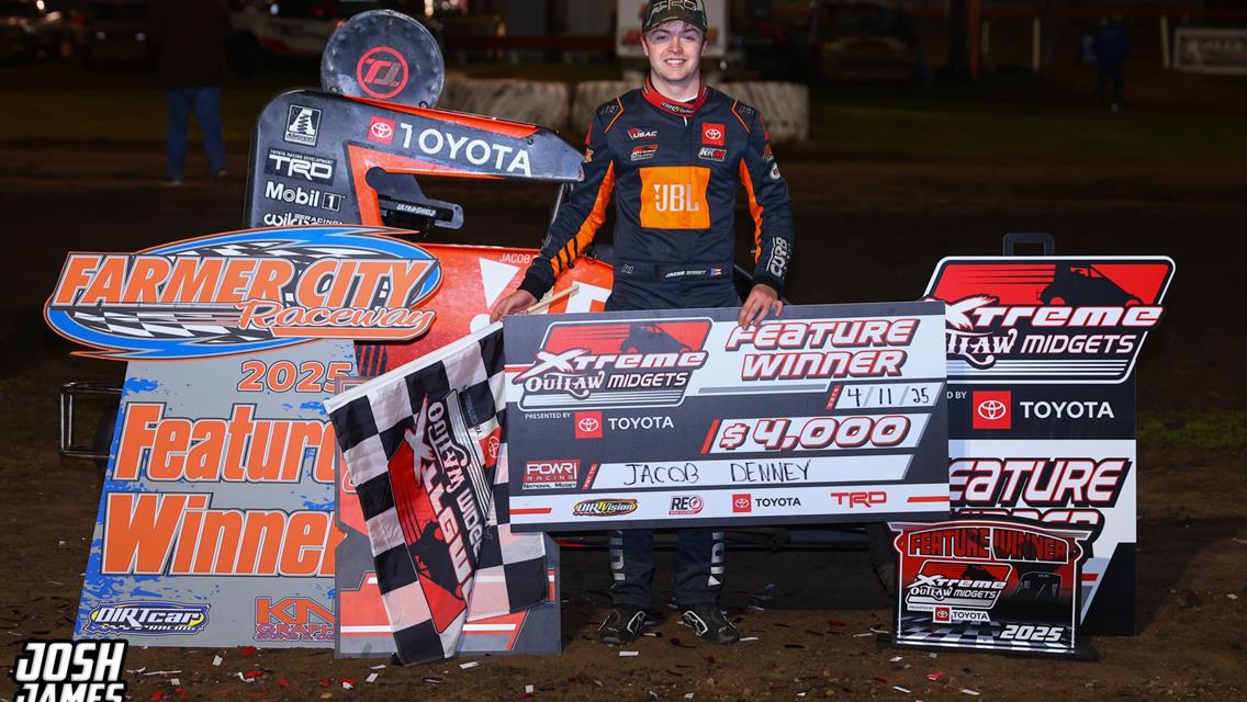 Jacob Denney Wins First Career Xtreme Outlaw Feature in Season-Opener at Farmer City