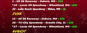 POWRi WAR Sprint League 2026 Schedule