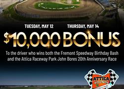 Fremont Speedway and Attica Raceway Park add $10,000 Bonus During Anniverary Week