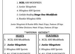7/23/22 Hamlin Speedway Schedule
