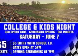 COLLEGE & KIDS NIGHT - JUNE 7