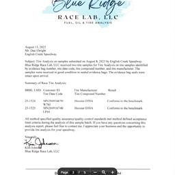 Tire Results 7-25-25