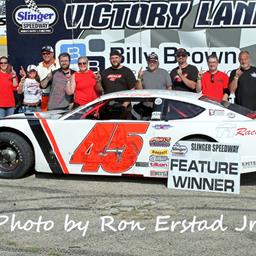Rich Bickle and Dennis Prunty Split Twin 50-Lap Features at Slinger as Bickle Claims Overall Title