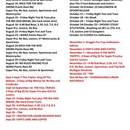 Updated Schedule for the Remainder of 2025