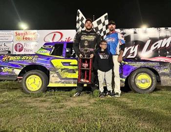 Chanse Hollatz charged forward from 10th to the win during the Iron Man USRA Stock Car feature at Rapid Speedway on June 6.