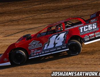 Jordan Koehler in the gas at Eldora Speedway on April 18.