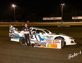 Dr. Dirt Johnny Stokes added a Street Stock victory at Magnolia Motor Speedway on Saturday, August 23.