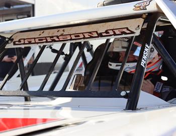 Tony Jackson Jr. in his office at Lucas Oil Speedway (Wheatland, MO) during the 2023 season. 