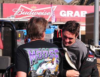 Jake and Tom happy guys as Jake qualifies 5th in his first run at The Pas