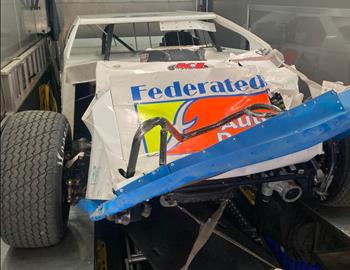 Ken Schraders B-Mod Bash weekend came to an early end after being collected in a wreck in the opener on Friday, October 25.