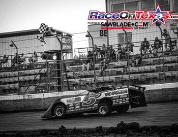 Jon Mitchell went to Victory Lane in Crate Late Model action at Louisiana’s Ark-La-Tex Speedway on Sunday evening.