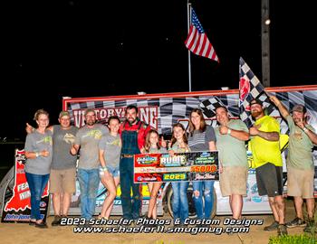 Brownstown Speedway (Brownstown, IN) – Indiana Crate Late Model Series – Cary Ruwe Memorial – August 26th, 2023. (Schaeffer Photo)