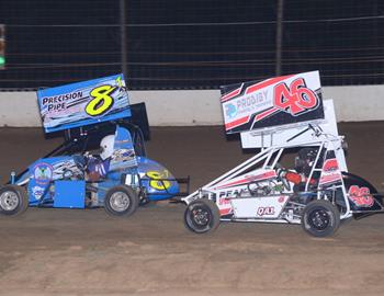 Tyler Barker #8T and Peyton White #46