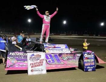 Rusty Schlenk won the Valvoline American Late Model Iron-Man Series fueled by VP event at Millstream Speedway on Friday, August 8.