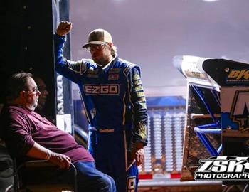 Cla and his father Ken Knight converse in the pit area. (ZSK Photography)