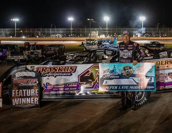 Chris Madden in Victory Lane at Gondik Law Speedway
