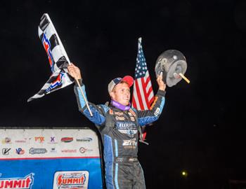 Nick Hoffman in Victory Lane at Adams County Speedway on June 22. *(Jacy Norgaard image)*