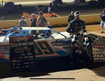 Kyle Hardy won the rain-shortened RUSH Crate Late Model feature at Winchester Speedway on Saturday, September 6.