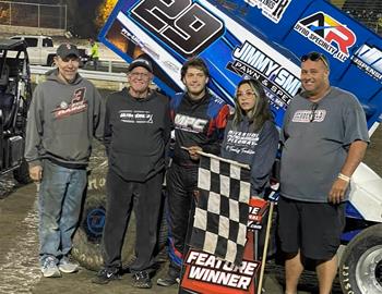 Howard Moore in 305 c.i. Sprint Car Victory Lane at Riverside International Speedway on October 22, 2022.