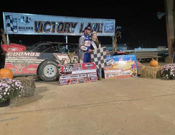 Trever Feathers outran Gregg Satterlee to win the eighth annual Keystone Cup at Bedford Speedway.