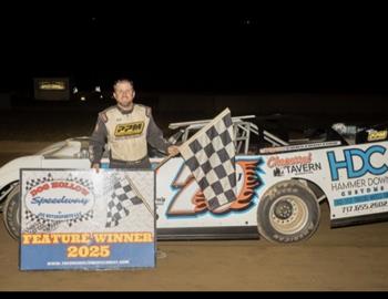 DJ Meyers races to a 358 Late Model victory at Dog Hollow Speedway on Friday, July 4.