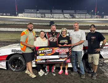 Peyton Taylor piloted the Cadillac Chassis House Car to a $10,000 victory in the Stand On It Classic at Arrowhead Speedway.