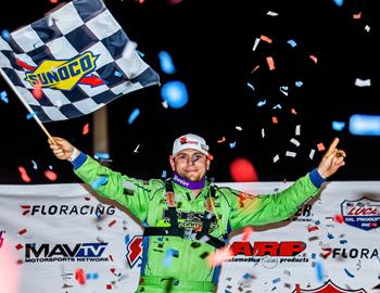 Tyler Erb topped the $5,000-to-win Lucas Oil Late Model Dirt Series event at East Bay Raceway Park (Gibsonton, Fla.) on Feb. 6, 2023.