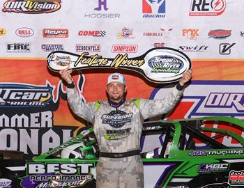 In his second win of the week, Tyler Erb topped the DIRTcar Summer Nationals event at Spoon River Speedway on Wednesday, July 2.