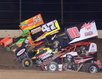 Garrett Hulsey #88G, Tyler Rennison #47R and Trey Gropp #54
