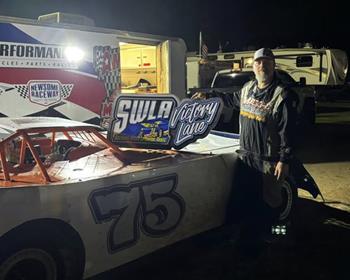 Eric Thompson won at Lake View Motor Speedway on April 13.