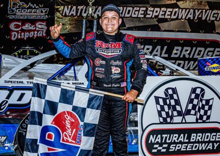 11-year-old Wyatt Coffey scores first Late Model Sportsman victory at Natural B
