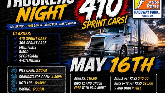 Trucker's Night featuring Sprint Cars set for Saturday, May 16th