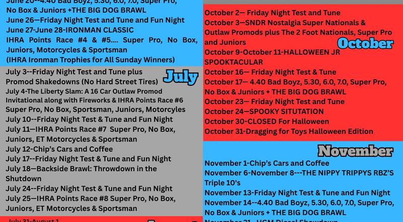 Updated 2026 Schedule