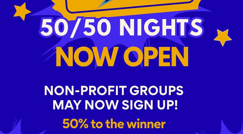 WE ARE NOW BOOKING WITH NON-PROFITS FOR 50/50 AT THE RACES