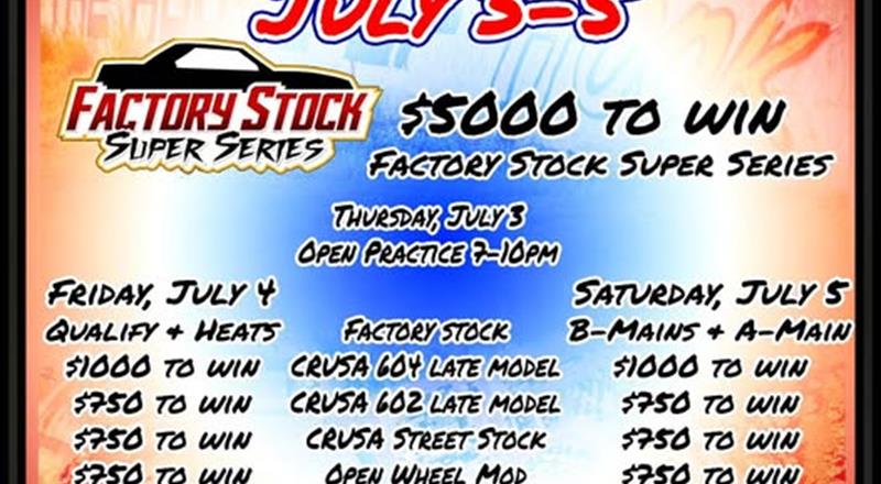 Inaugural Factory Stock Firecracker 50 July 3-5, 2025