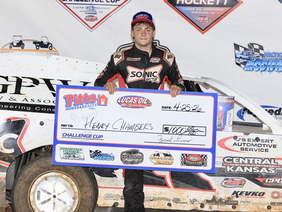 Chambers wins Modified thriller as Pitts Homes & Realty Challenge Cup debuts at Lucas Oil Speedway