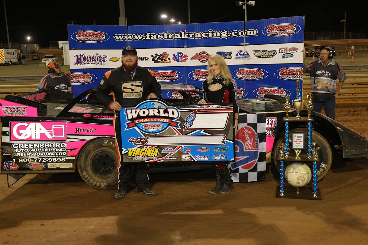 Benji Hicks Holds Off Late Charge by Tyler Bare to Score the $5000 FASTRAK World Challenge Victory