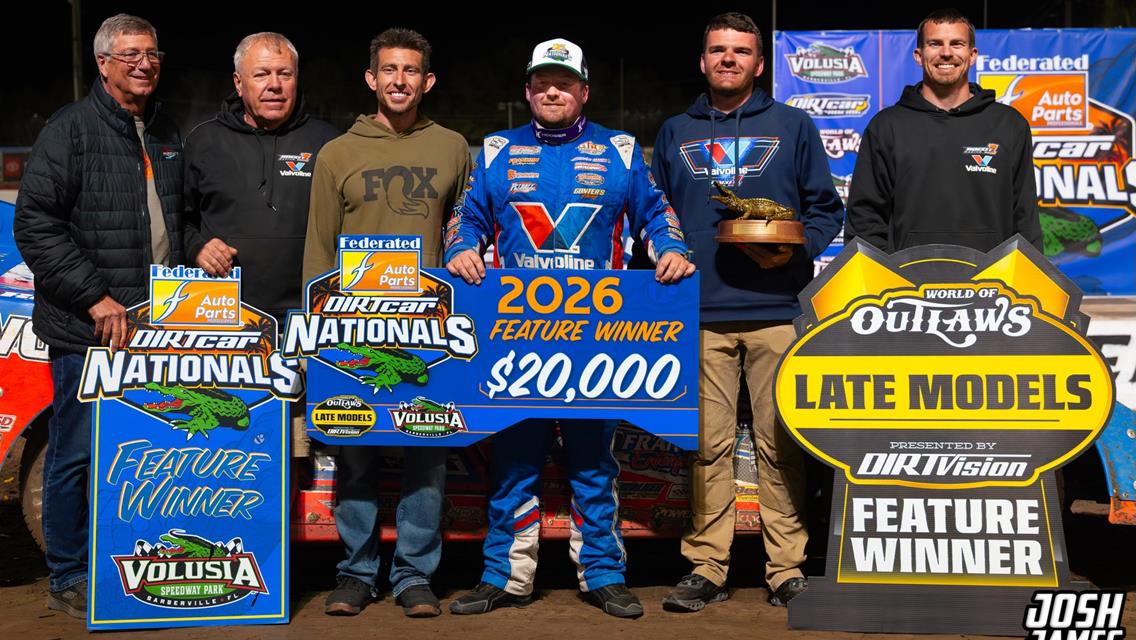 Volusia Speedway Park (Barberville, FL) – World of Outlaws Late Model Series – DIRTcar Nationals – February 9-14, 2026. (Josh James Artwork)