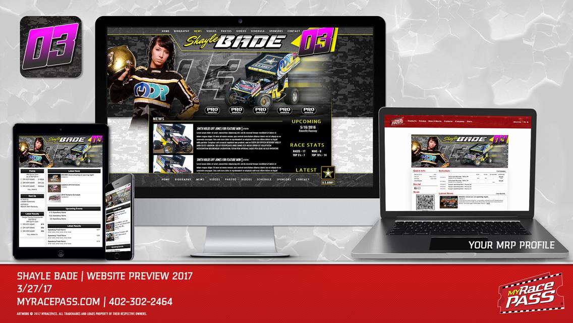 MyRacePass Develops Pro Platinum Package for Shayle Bade